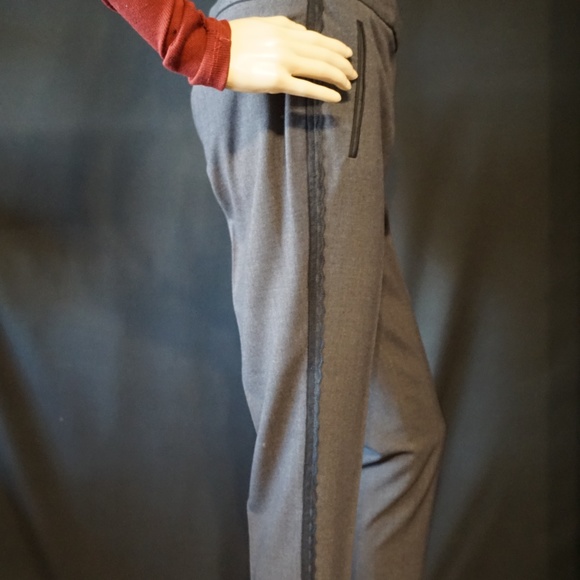 Forever 21 - Tuxedo Lace Trim Sides - Cigarette Style Pants - Gray Size M - Picture 3 of 7
